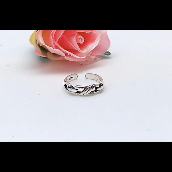 Infinity Toe Ring Sterling Silver, Adjustable, 1/8” Wide, NEW, Ships in Gift Box - Picture 6 of 10